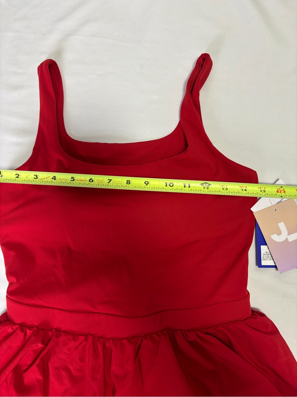 Red Sleeveless Scoop Neck Athletic Dress with built in shorts - Picture 7 of 7